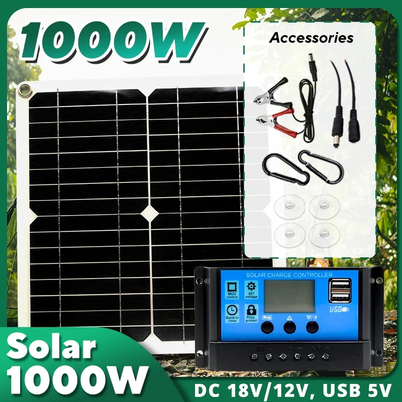 Outdoor Camping Van - 1000W Solar Panel Kit,12V Solar Cell