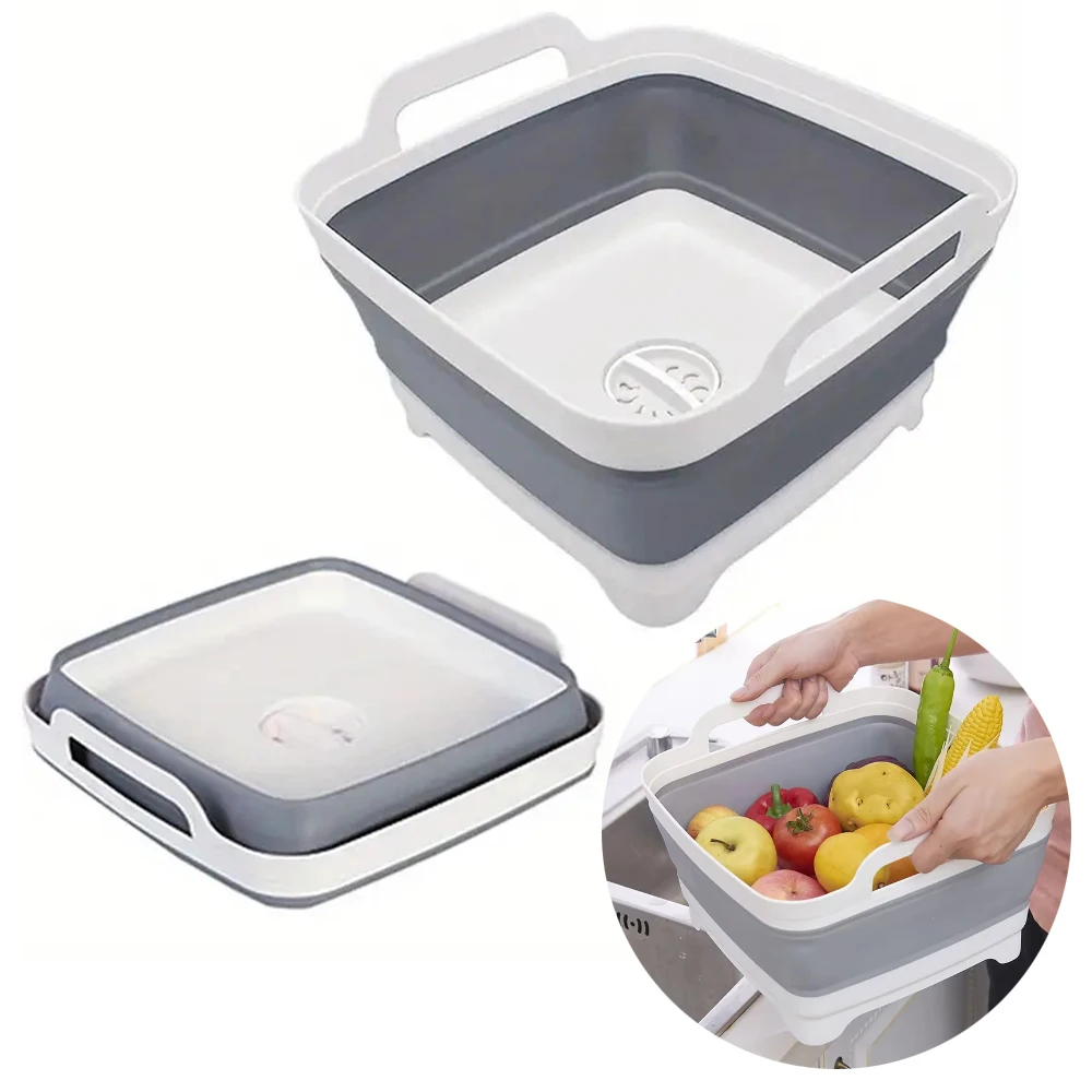 Outdoor Camping Kitchen With Sink - 1Pc Square Fruit Vegetable Washing Washbasin