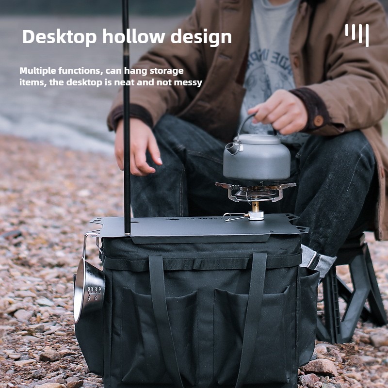Outdoor Camping Table With Storage - ISE MOUNT camping storage bag with
