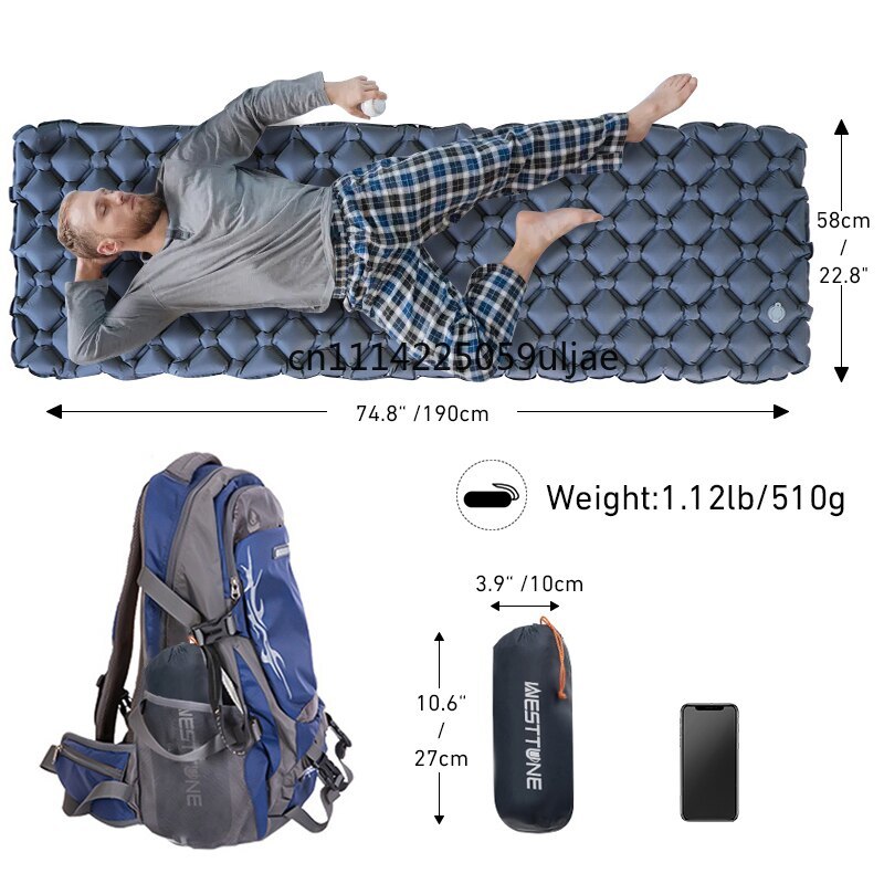 WESTTUNE Camping Sleeping Pad  - Outdoor Inflatable Camping Tent With Air Pump ulasan dan harga