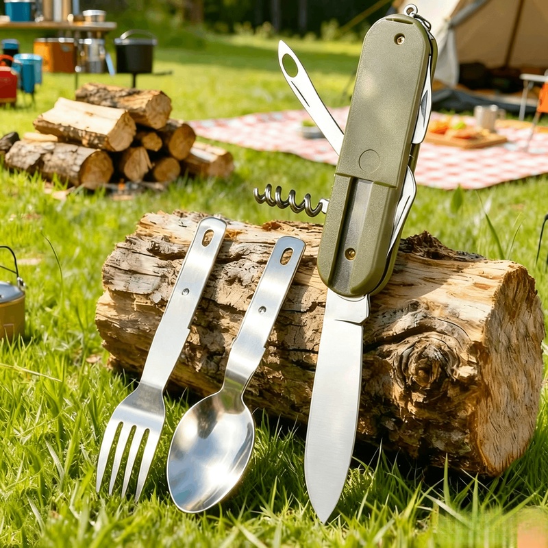 Stainless Steel 7 in 1 Camping - Outdoor Camping Dining Set ulasan dan harga
