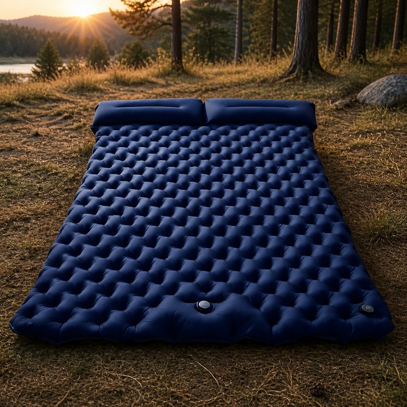 Portable Double Air Mattress f - Outdoor Inflatable Camping Tent With Air Pump ulasan dan harga