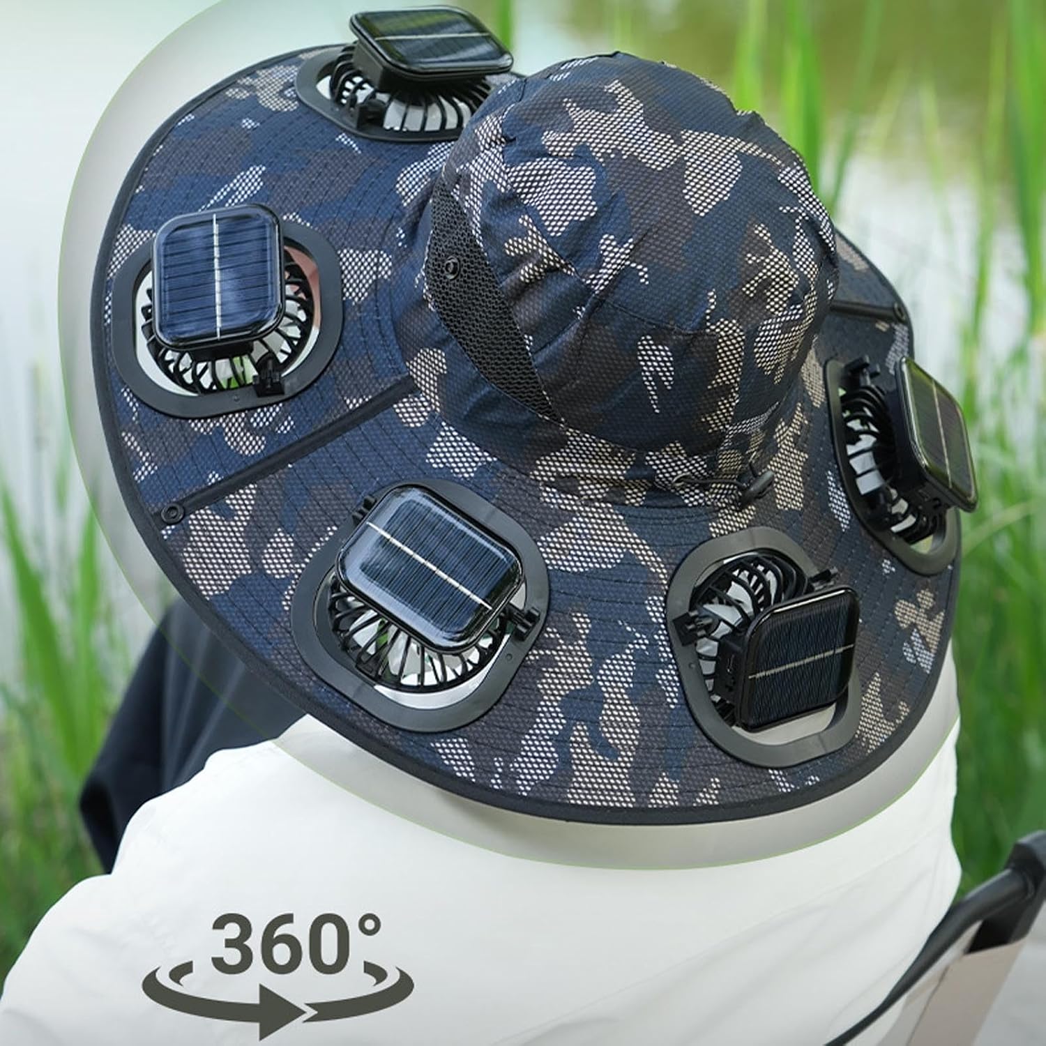 Hot 6 Fans Solar Fan Hat Breat - Outdoor Camping Hat ulasan dan harga