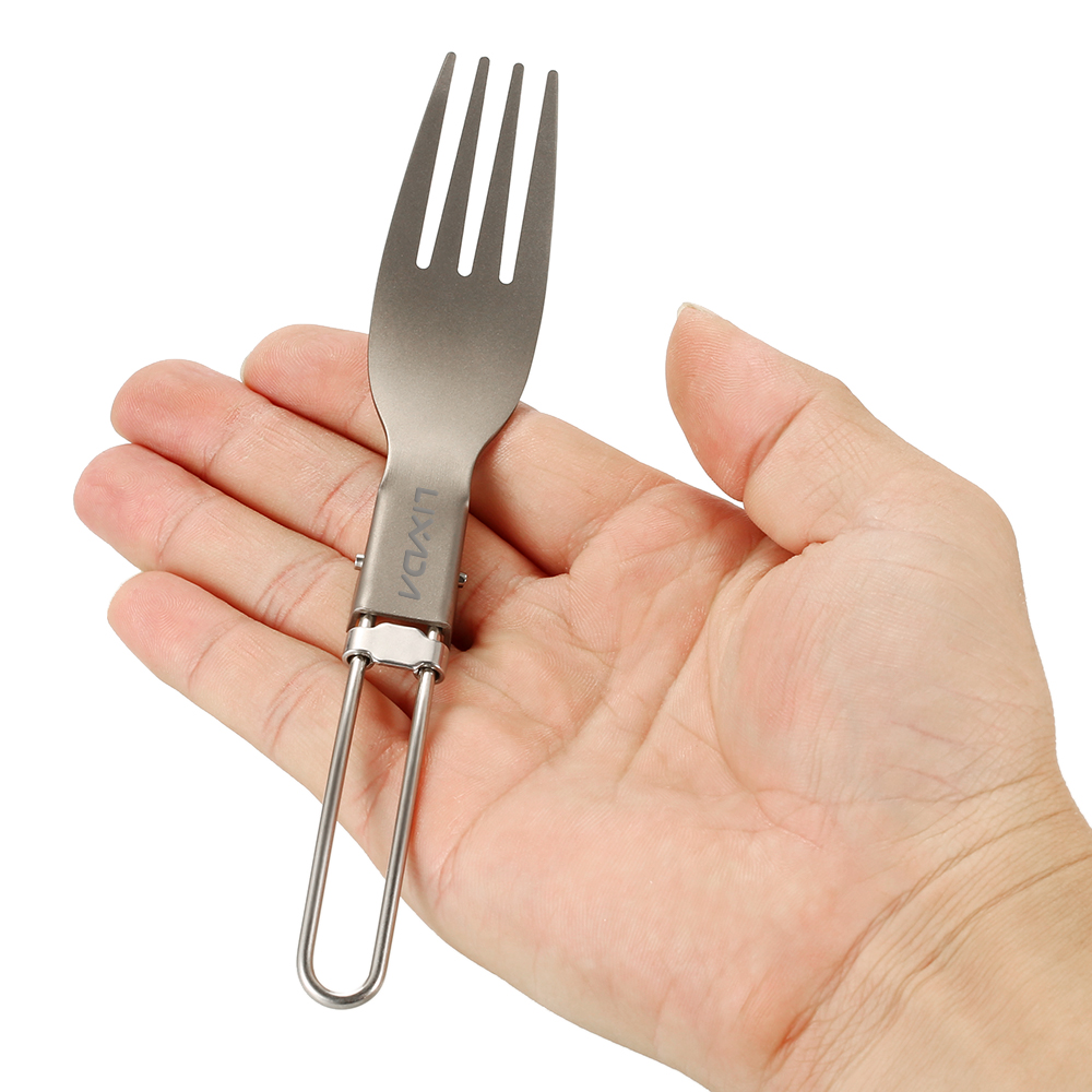 Lixada Titanium Folding Fork U - Outdoor Camping Dining Set ulasan dan harga