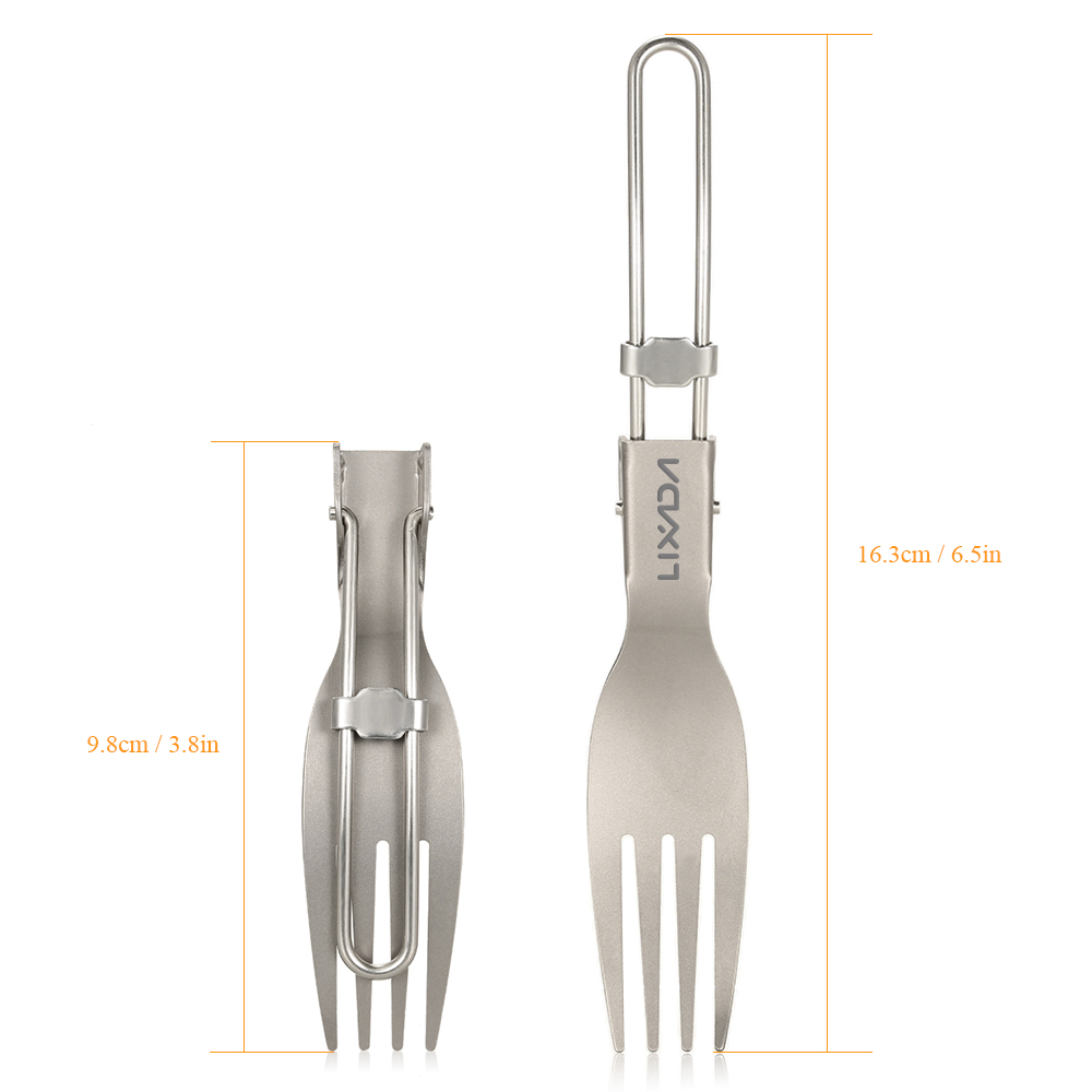 Lixada Titanium Folding Fork U - Outdoor Camping Dining Set ulasan dan harga