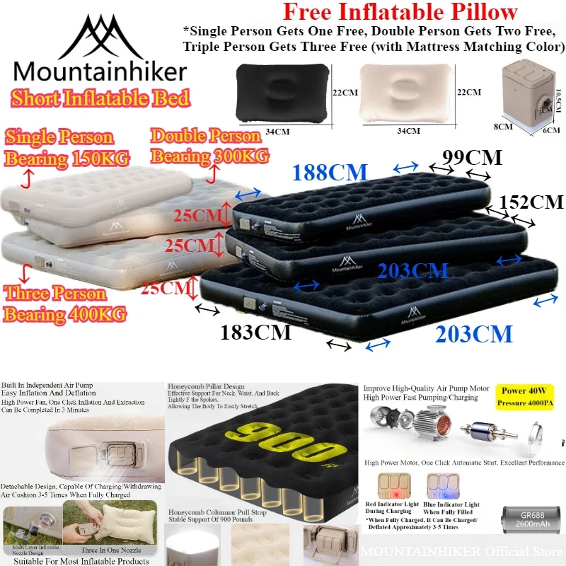 MOUNTAINHIKER Interior Inflata - Outdoor Inflatable Camping Tent With Air Pump ulasan dan harga