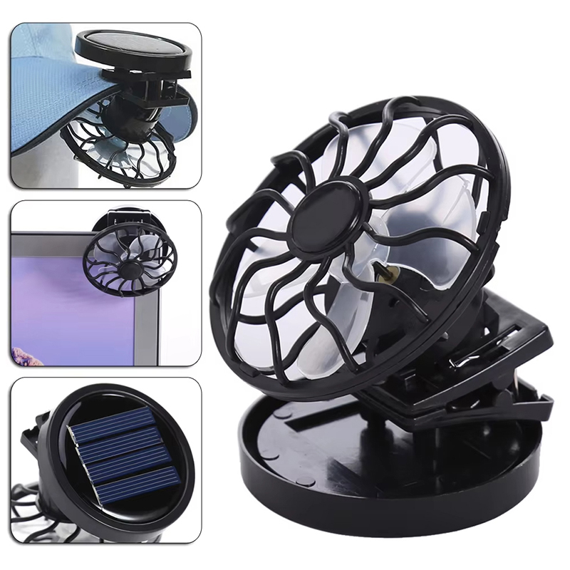 Portable Mini Solar Clip Fan S - Outdoor Camping Hat ulasan dan harga