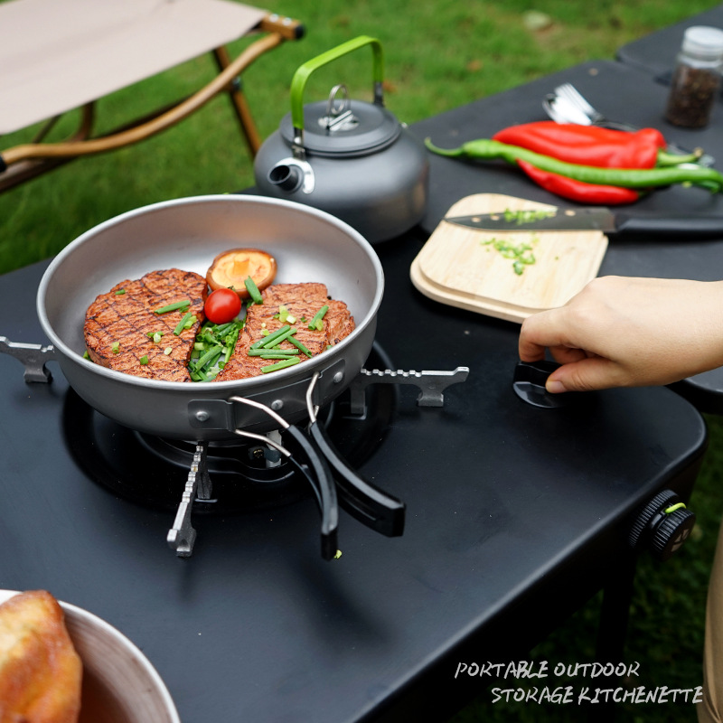 Portable Mobile Camping Kitche - Outdoor Camping Table With Storage ulasan dan harga