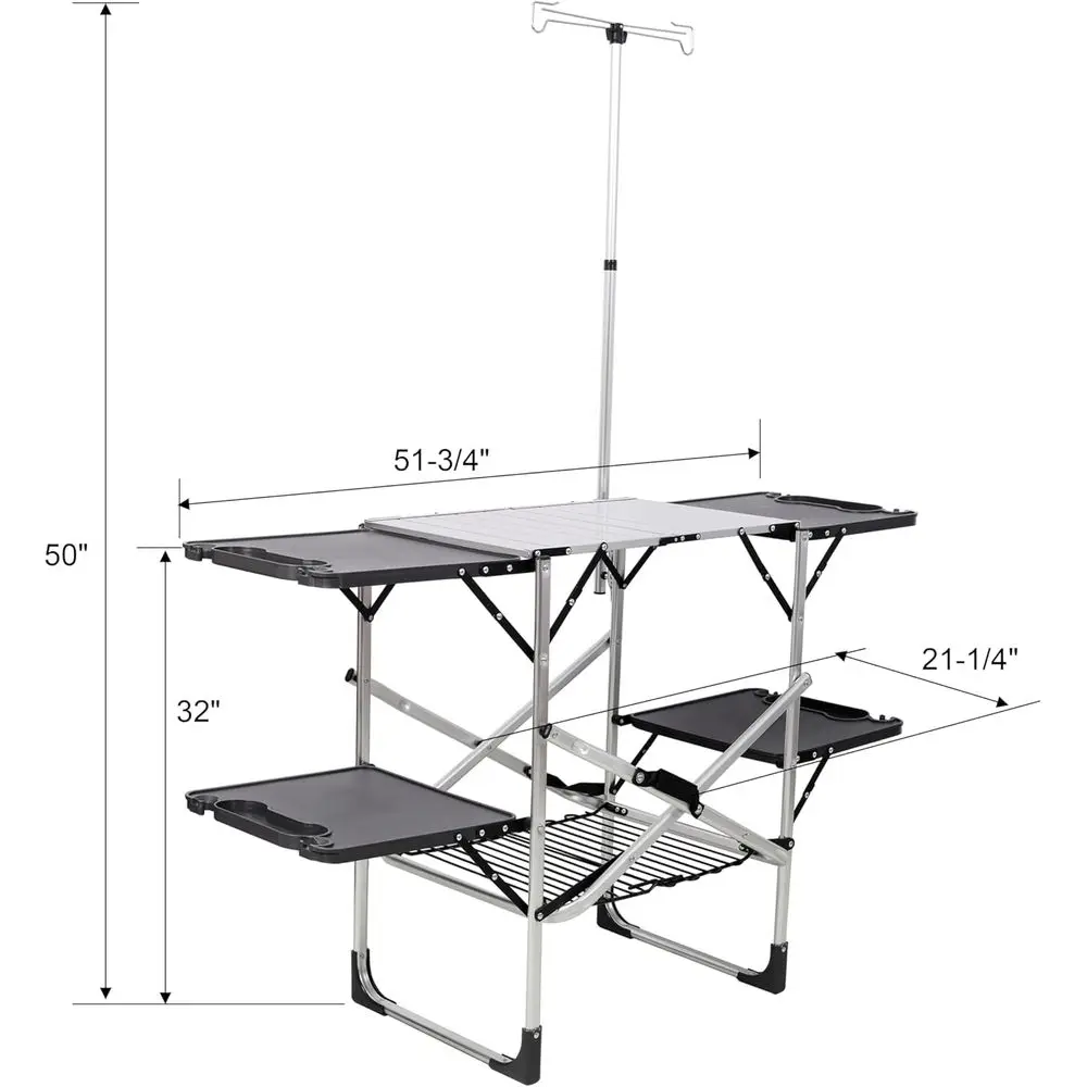 Portable Outdoor Kitchen Table - Outdoor Camping Table With Storage ulasan dan harga