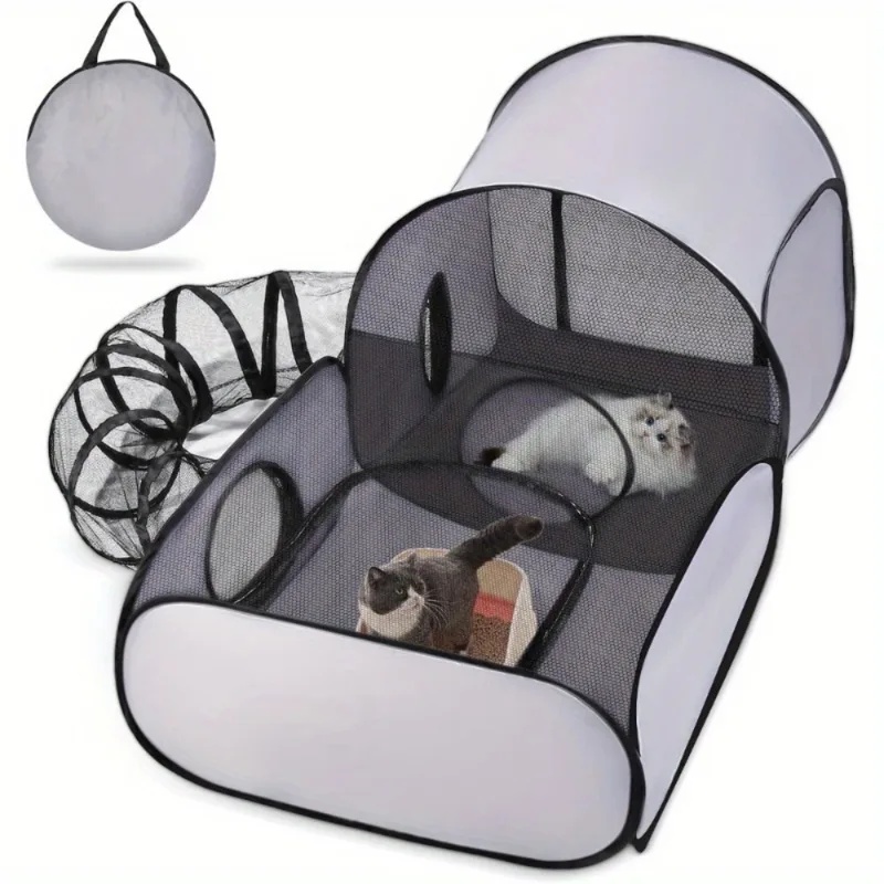 Foldable Cat Tent Tunnel Playp - Outdoor Camping Dog Fence ulasan dan harga