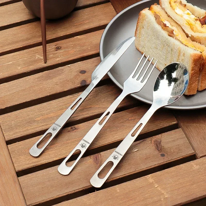 HWZBBEN Titanium Fork Spoon Kn - Outdoor Camping Dining Set ulasan dan harga