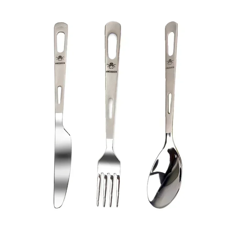 HWZBBEN Titanium Fork Spoon Kn - Outdoor Camping Dining Set ulasan dan harga