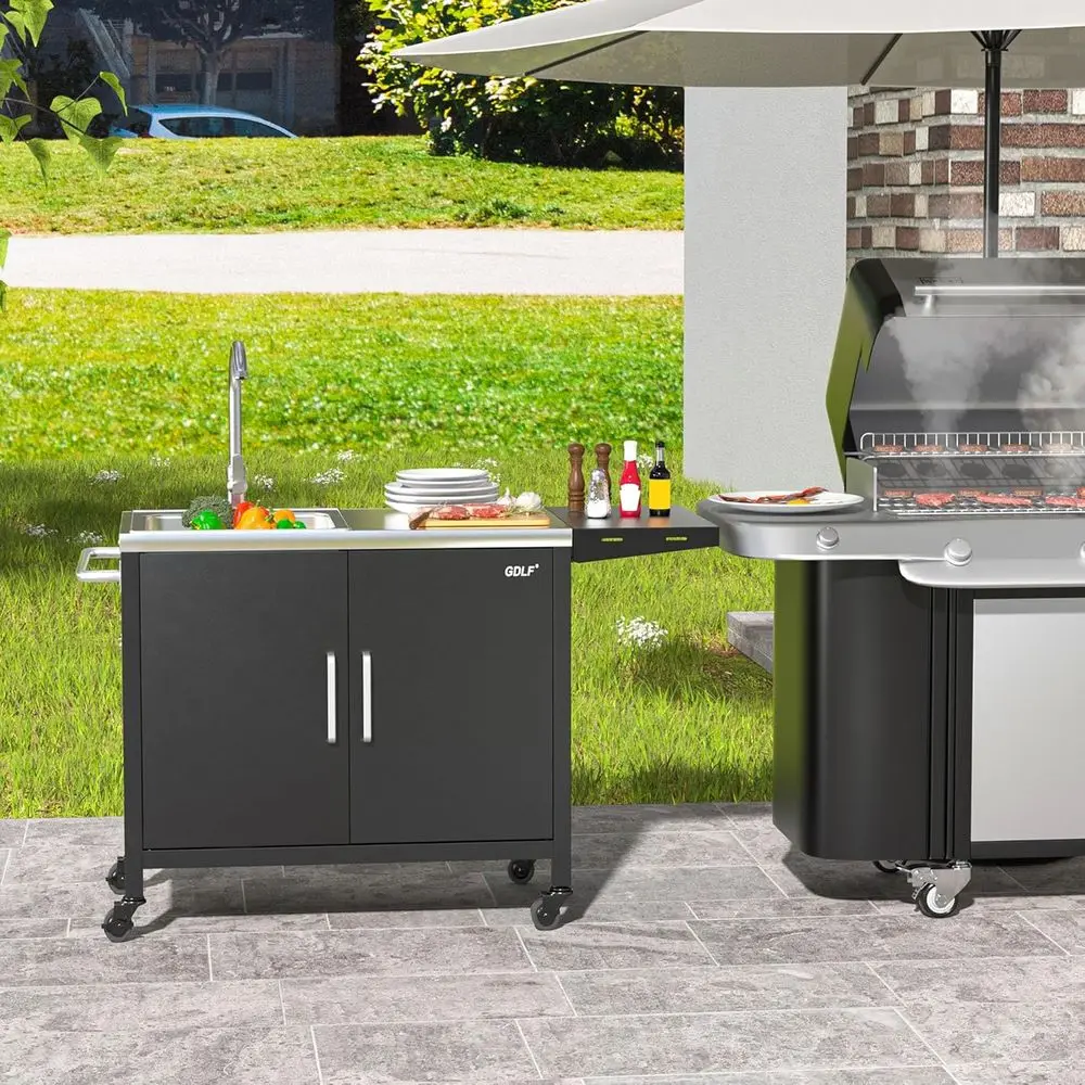 Outdoor Kitchen Island with St - Outdoor Camping Kitchen With Sink ulasan dan harga