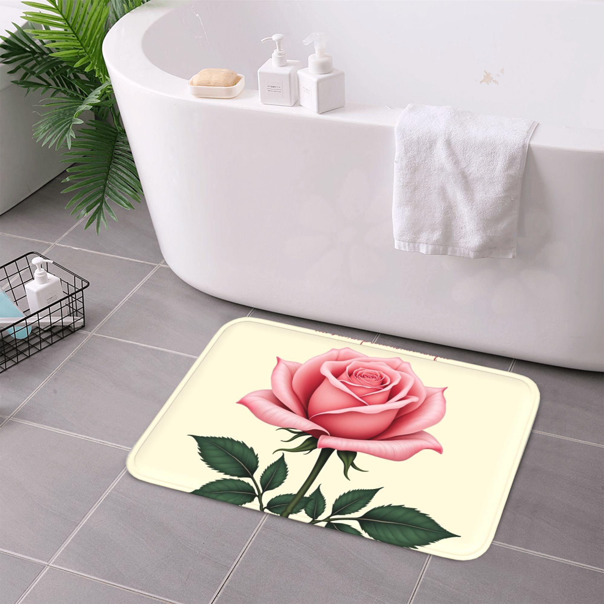 1PC Rose Pattern Kitchen Rug N - Outdoor Camping Kitchen With Sink ulasan dan harga