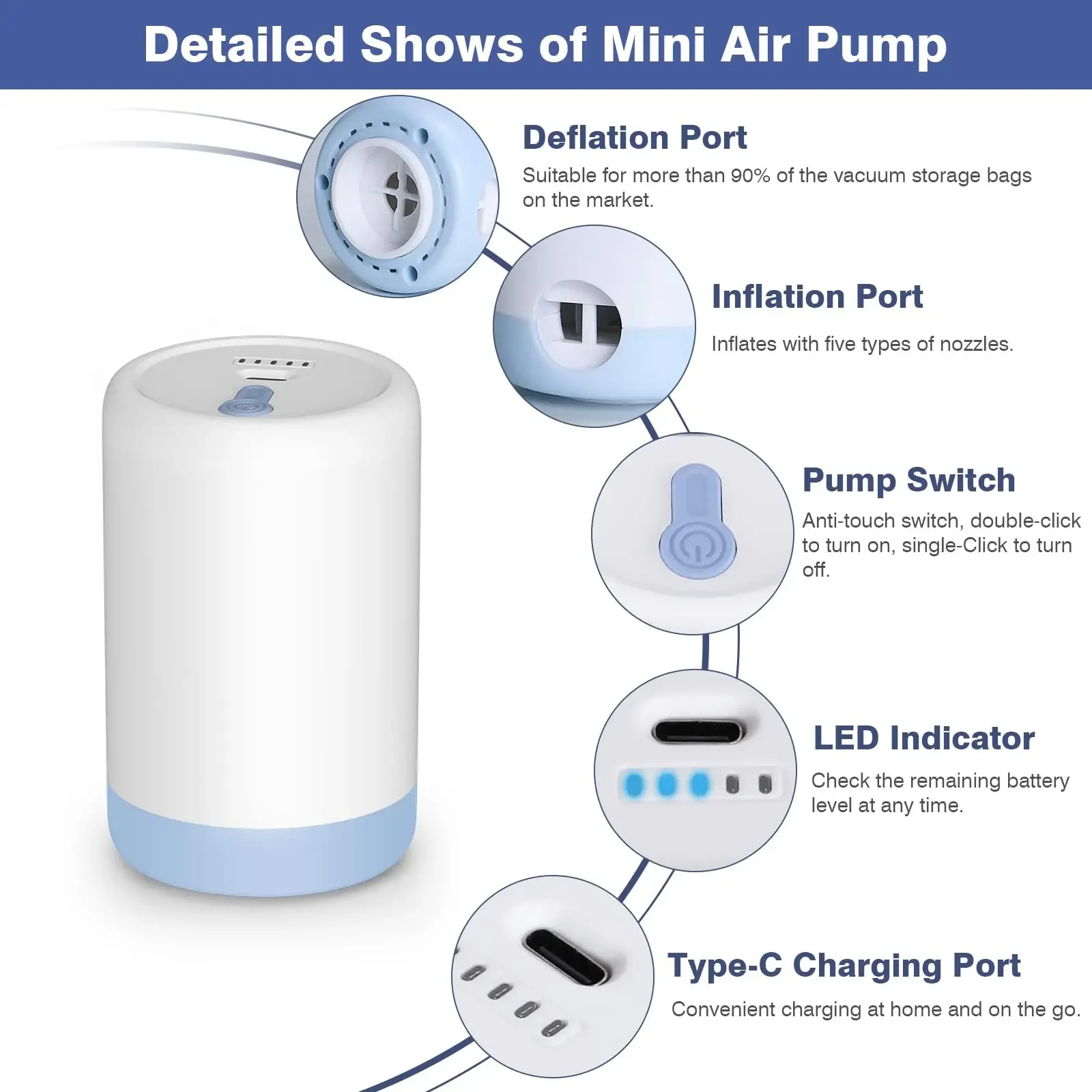 Rechargeable Electric Air Pump - Outdoor Inflatable Camping Tent With Air Pump ulasan dan harga