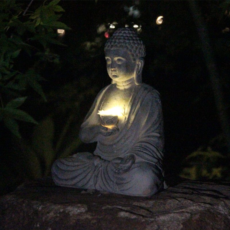 Resin Solar Buddha Statue Scul - Outdoor Camping Japan ulasan dan harga