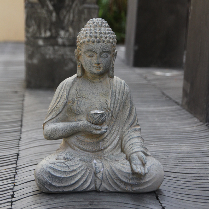 Resin Solar Buddha Statue Scul - Outdoor Camping Japan ulasan dan harga