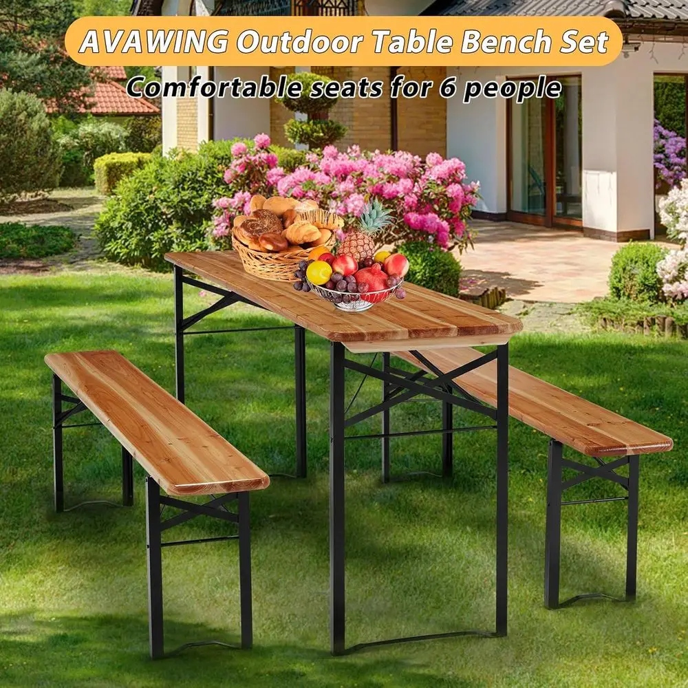 Portable 70 3-Piece Picnic Tab - Outdoor Camping Dining Set ulasan dan harga