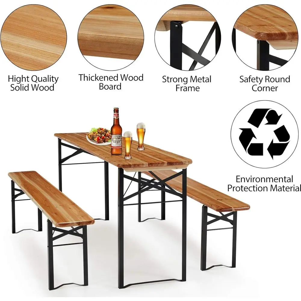 Portable 70 3-Piece Picnic Tab - Outdoor Camping Dining Set ulasan dan harga