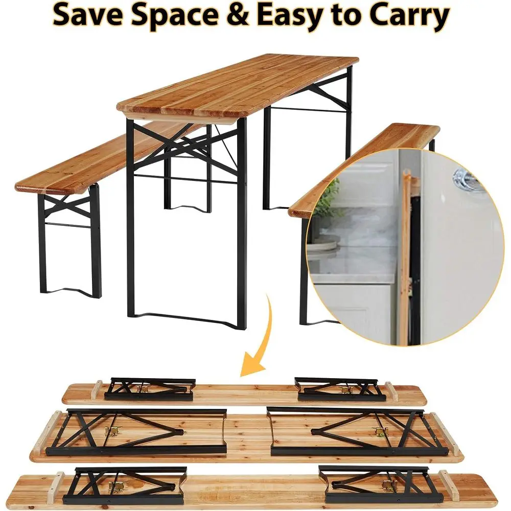 Portable 70 3-Piece Picnic Tab - Outdoor Camping Dining Set ulasan dan harga