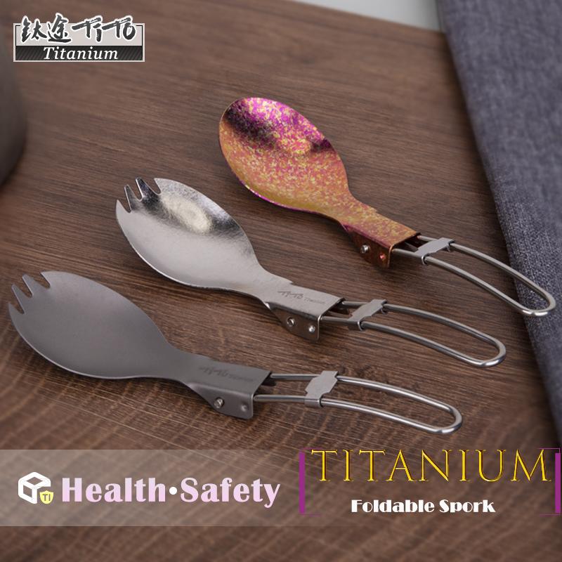 TiTo Titanium Folding Spork Po - Outdoor Camping Dining Set ulasan dan harga