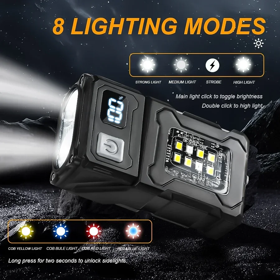 Portable LED COB Flashlight Re - Outdoor Camping Hat ulasan dan harga