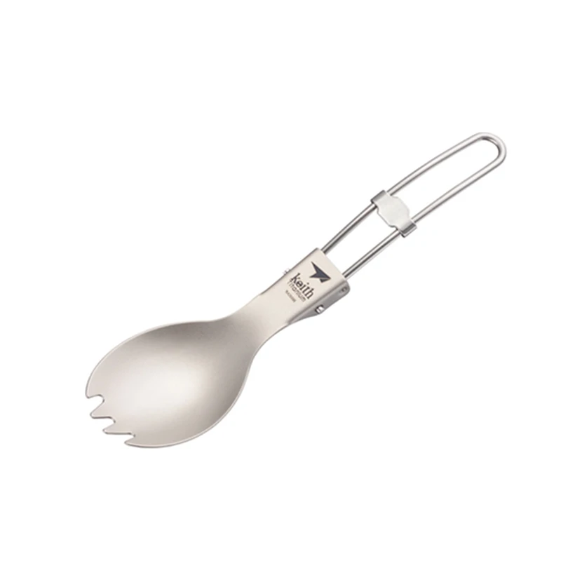 Keith Titanium Spork Foldable  - Outdoor Camping Dining Set ulasan dan harga