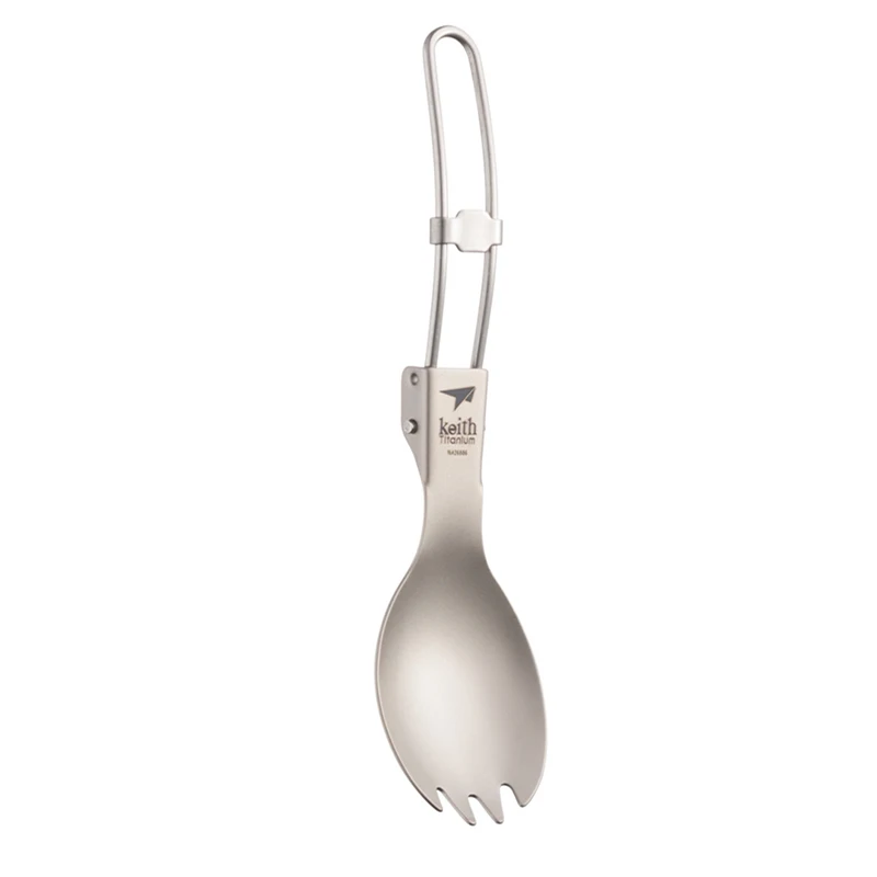 Keith Titanium Spork Foldable  - Outdoor Camping Dining Set ulasan dan harga