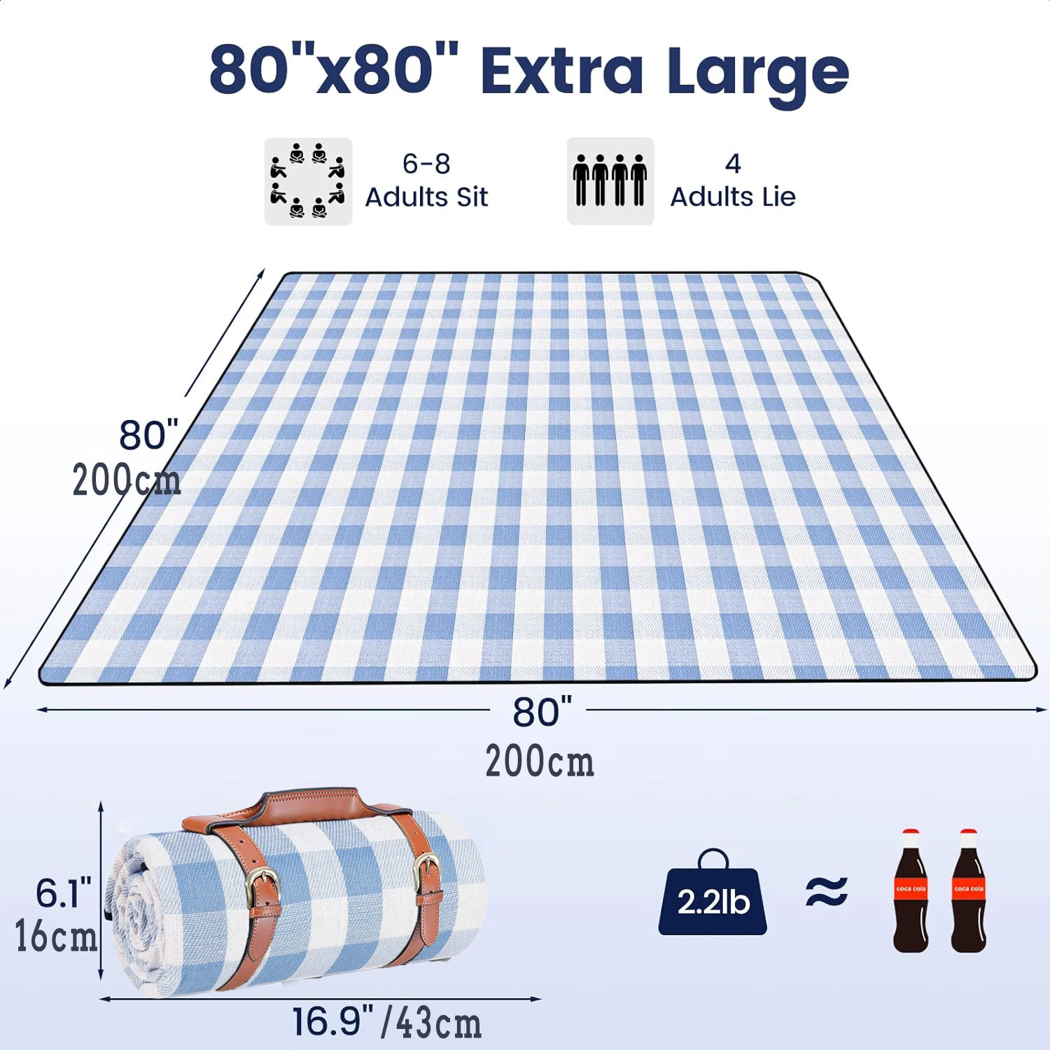 ZHUOHUA Picnic Blanket Extra L - Outdoor Camping Rug Waterproof ulasan dan harga