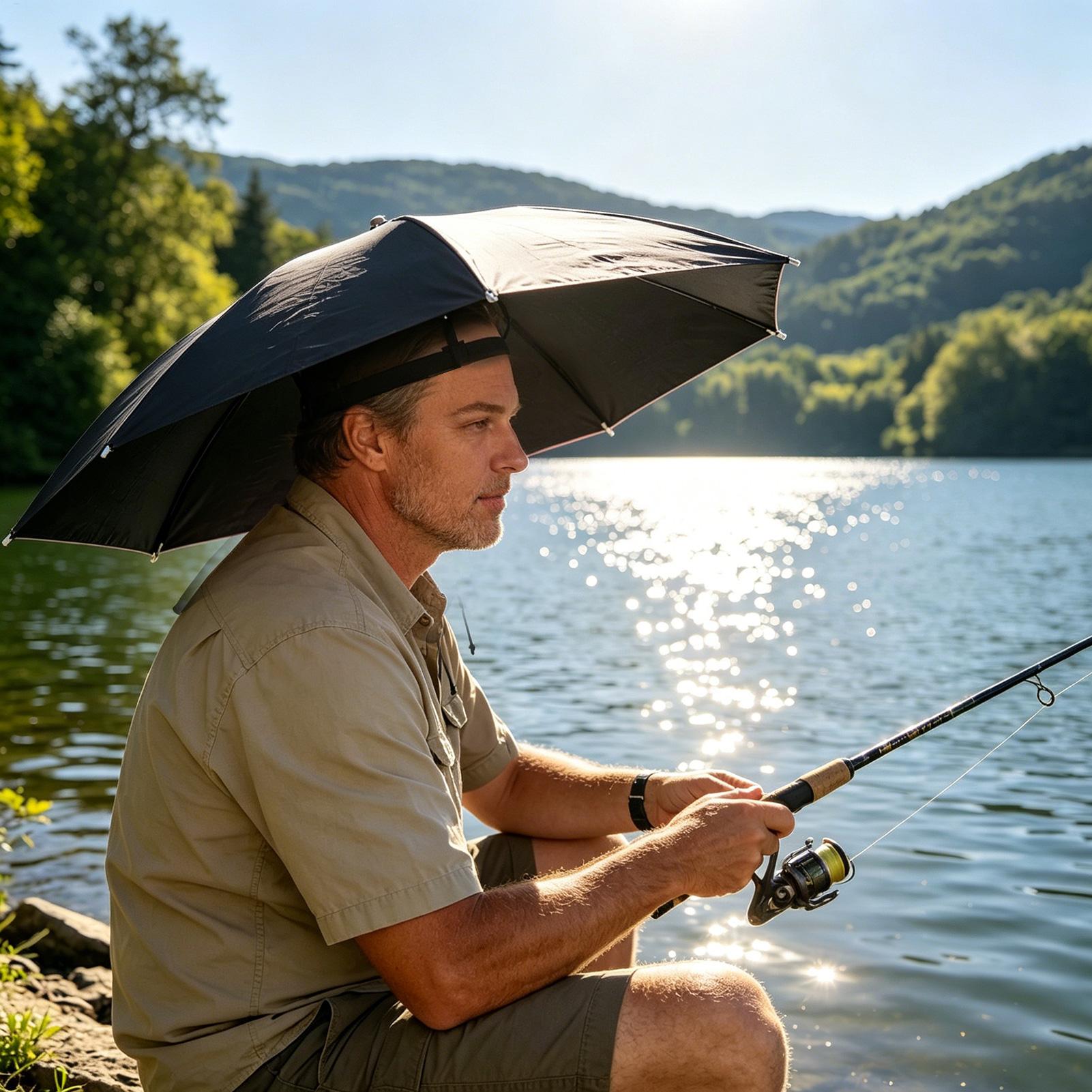 Folding Umbrella Hat Waterproo - Outdoor Camping Hat ulasan dan harga